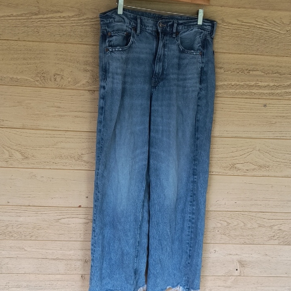 American Eagle Outfitters Blue Flare & Wide Leg Jeans
